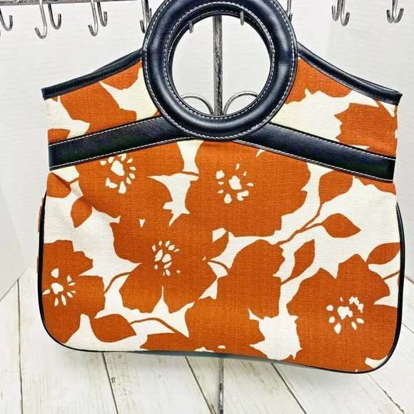 Old Navy Floral Clutch - Orange and Black - Picture 3 of 10